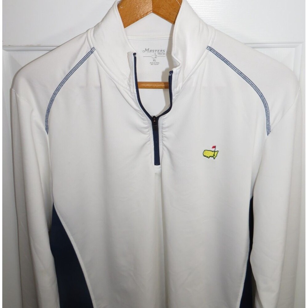 Masters Tech Quarter Zip Pullover Performance White/Blue Masters Logo Men's XL